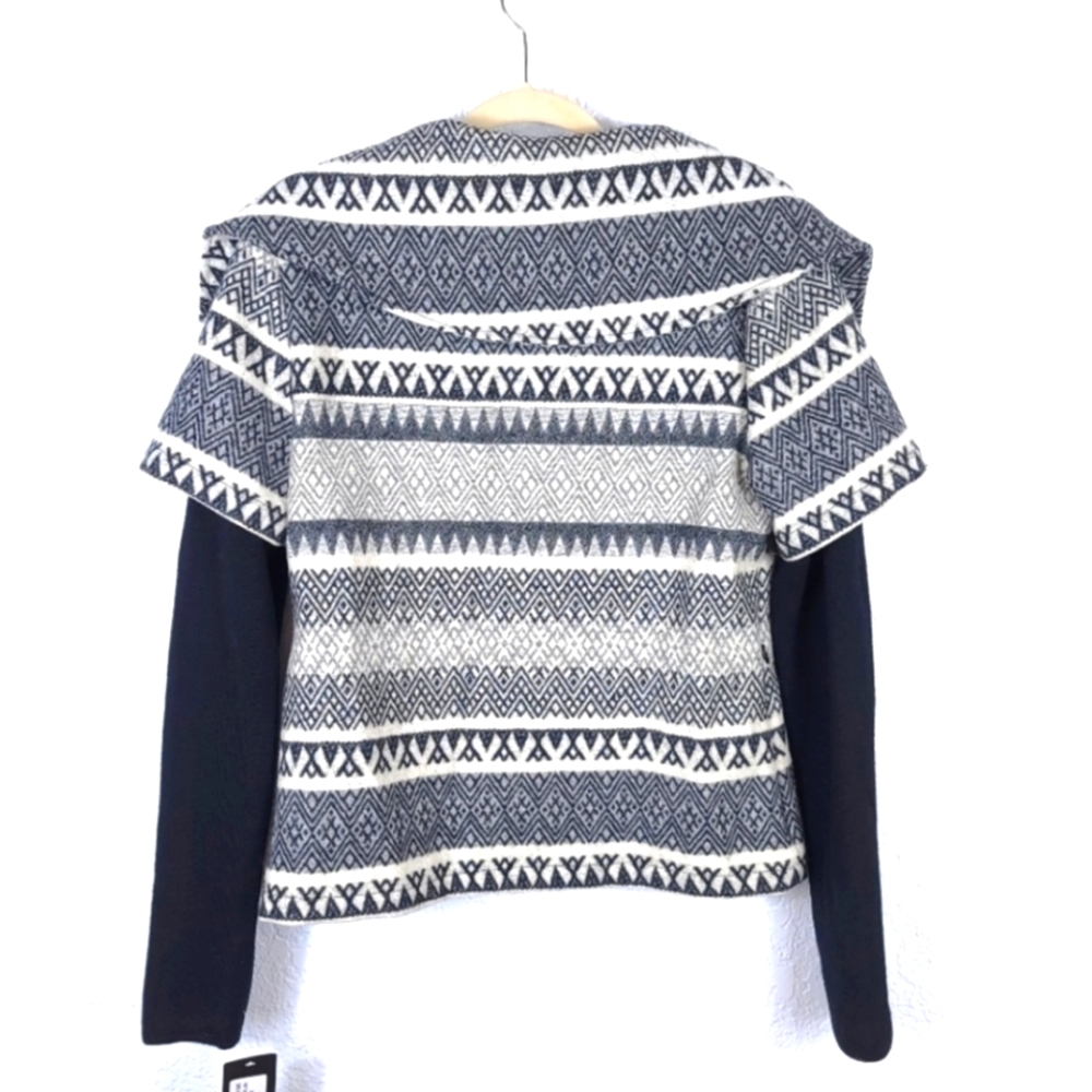Icelandic Design Women’s Nordic Fair Isle Wool Jacket – Black & White – NWT – M - Picture 13 of 15